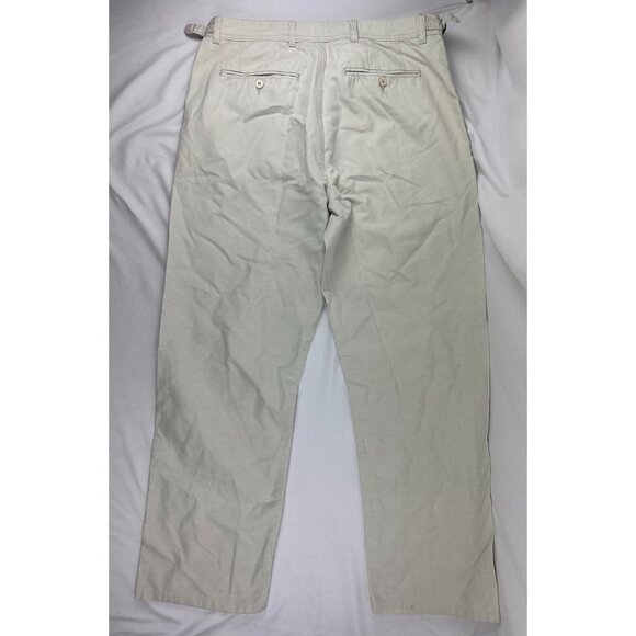 Vintage Marc Jacobs Men’s Pants Sz 34/34 Ivory Cotton/Linen Side Belts - Picture 2 of 8